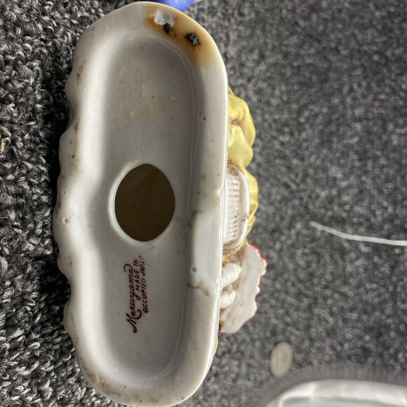 Marayama Hand Painted Porcelain Colonial Couple lot of 2 Made in Occupied Japan - Picture 12 of 15